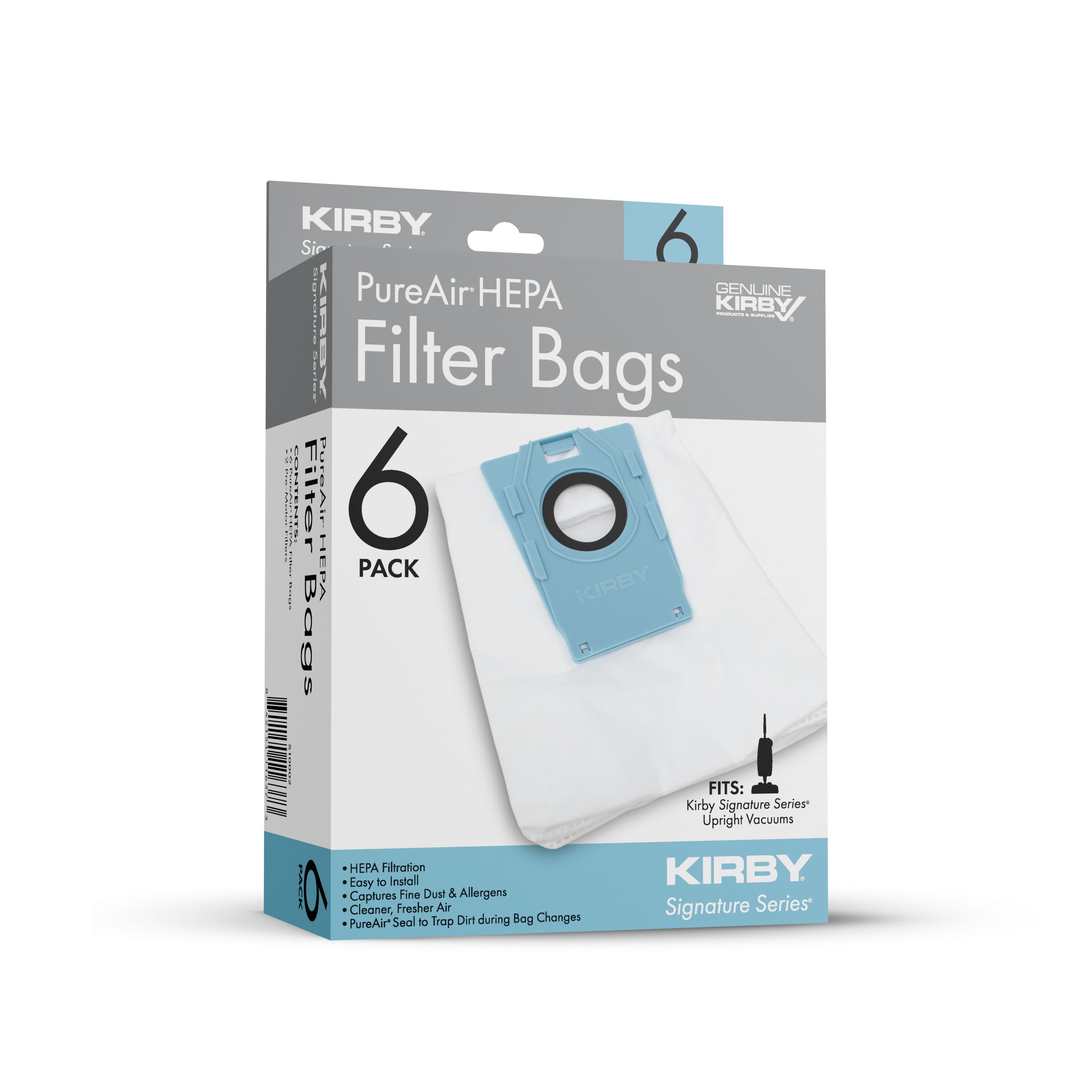 PureAir Filter Bags (6 Pack) with 2 Pre-Motor Filters (Kirby Signature Series Upright)