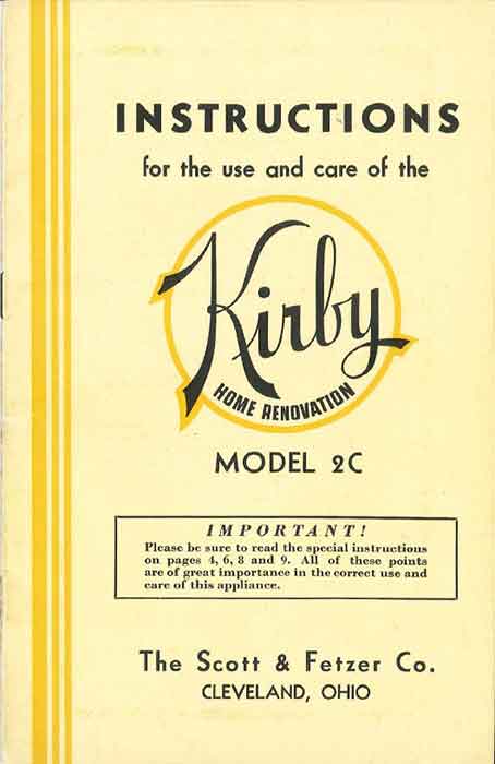 Kirby Model 2C owner manual.
