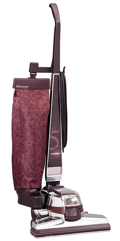 Kirby G5 vacuum cleaner, maroon and silver.