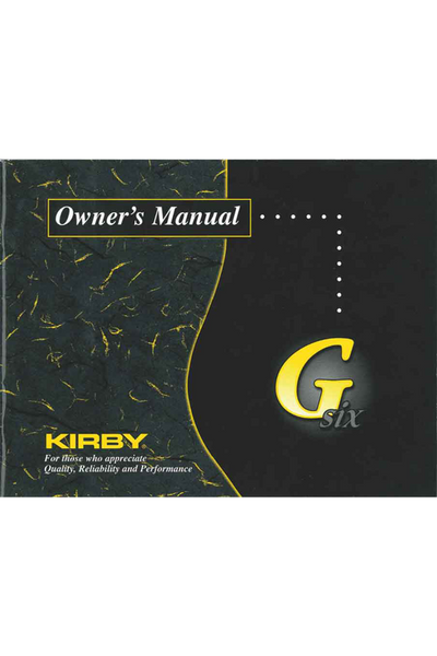Kirby Vacuum G6 Ower Manual