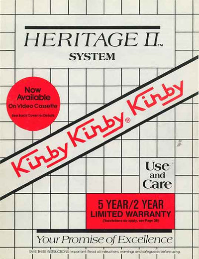 Kirby Heritage II owner manual.