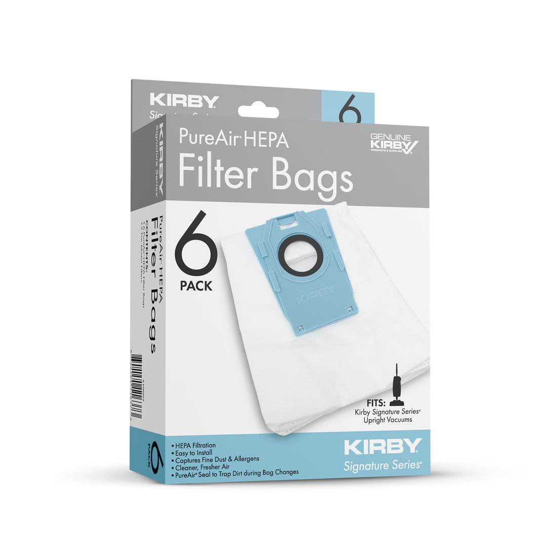 PureAir Filter Bags (6 Pack) with 2 Pre-Motor Filters (Kirby Signature Series Upright)