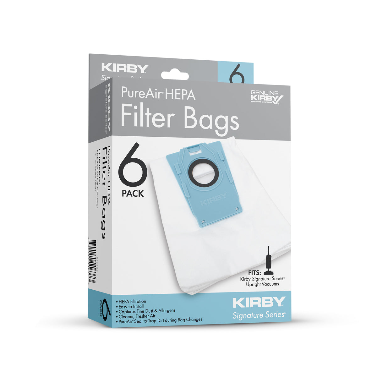 PureAir Filter Bags (6 Pack) with 2 Pre-Motor Filters (Kirby Signature Series Upright)