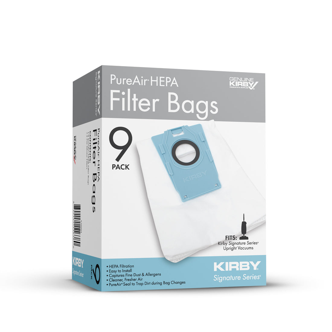 PureAir Filter Bags (9 Pack) with 3 Pre-Motor Filters (Kirby Signature Series Upright)