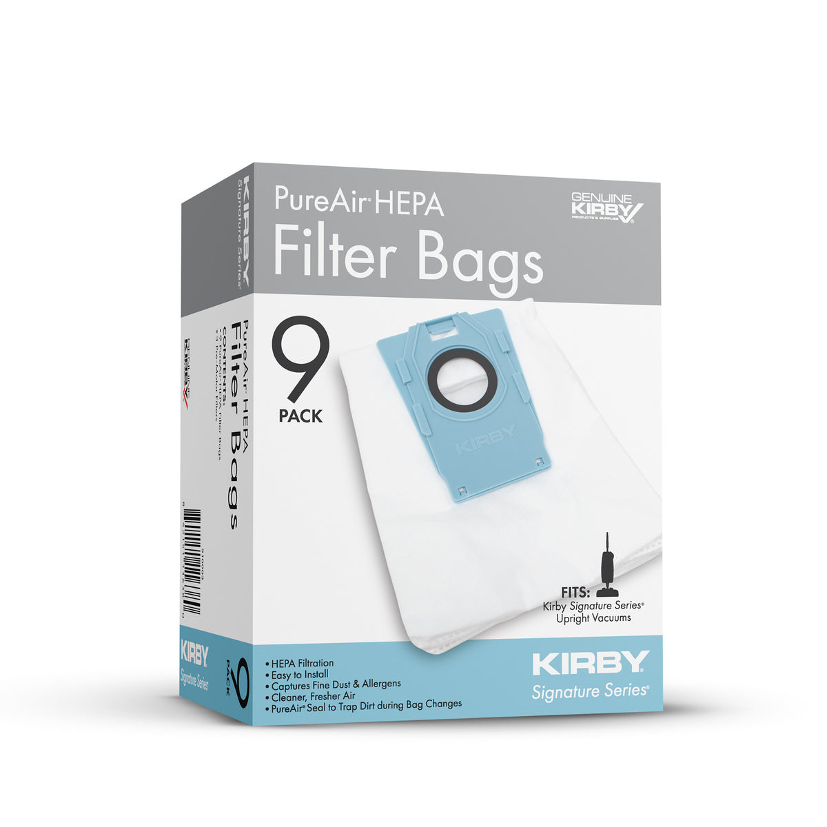 PureAir Filter Bags (9 Pack) with 3 Pre-Motor Filters (Kirby Signature Series Upright)