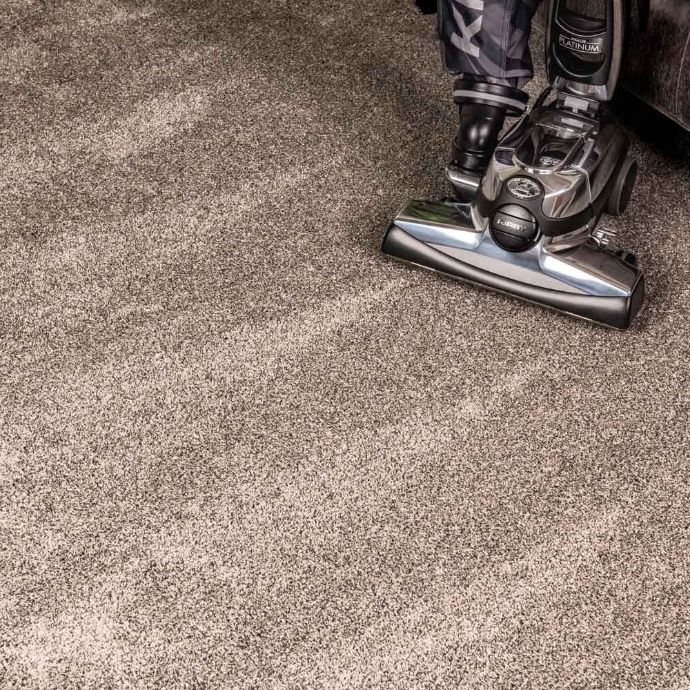 Clean carpet lines after vacuuming with the Kirby vacuum cleaner.