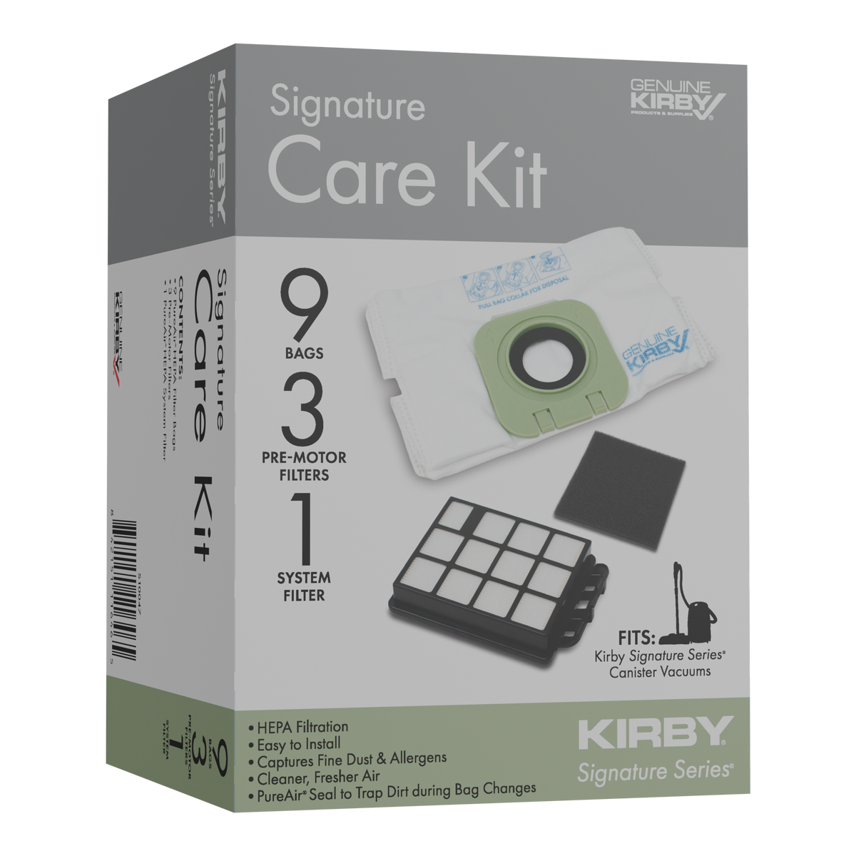 Kirby Signature Series Canister Care Kit S10047: 9 bags, 3 pre-motor filters and 1 system filter