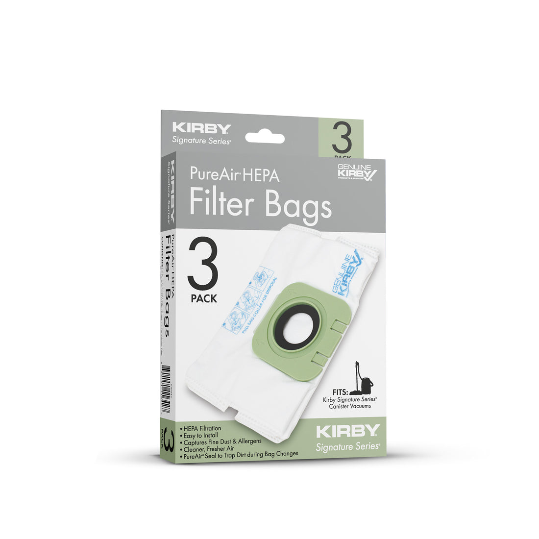 PureAir Filter Bags (3 Pack) with 1 Pre-Motor Filter (Kirby Signature Series Canister)