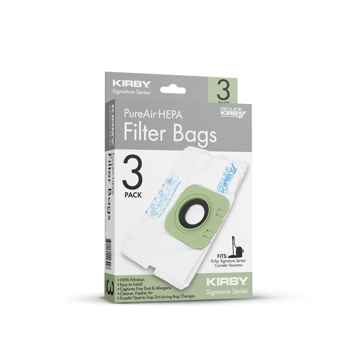 PureAir Filter Bags (3 Pack) with 1 Pre-Motor Filter (Kirby Signature Series Canister)