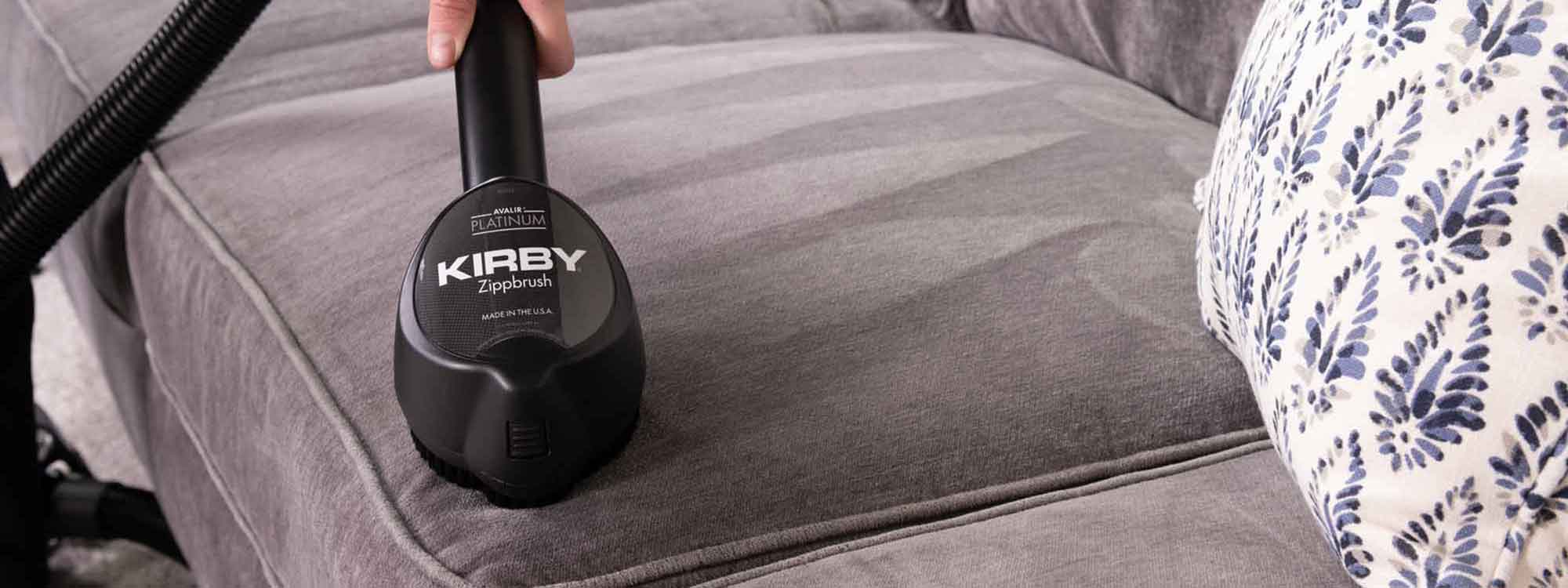 Kirby Vacuum Zippbrush Attatchment cleaning a couch