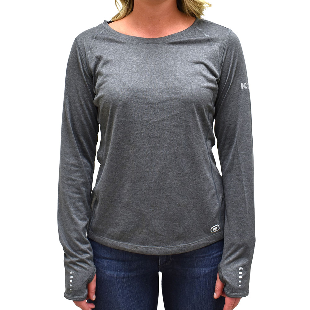 Women's Gray Long Sleeved Athletic Shirt
