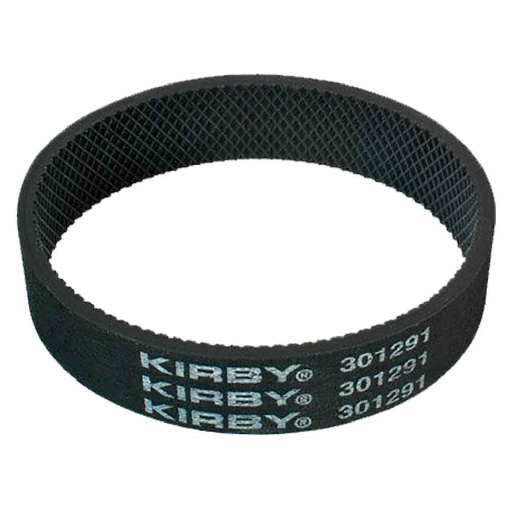 A rubber vacuum belt with the words Kirby on it